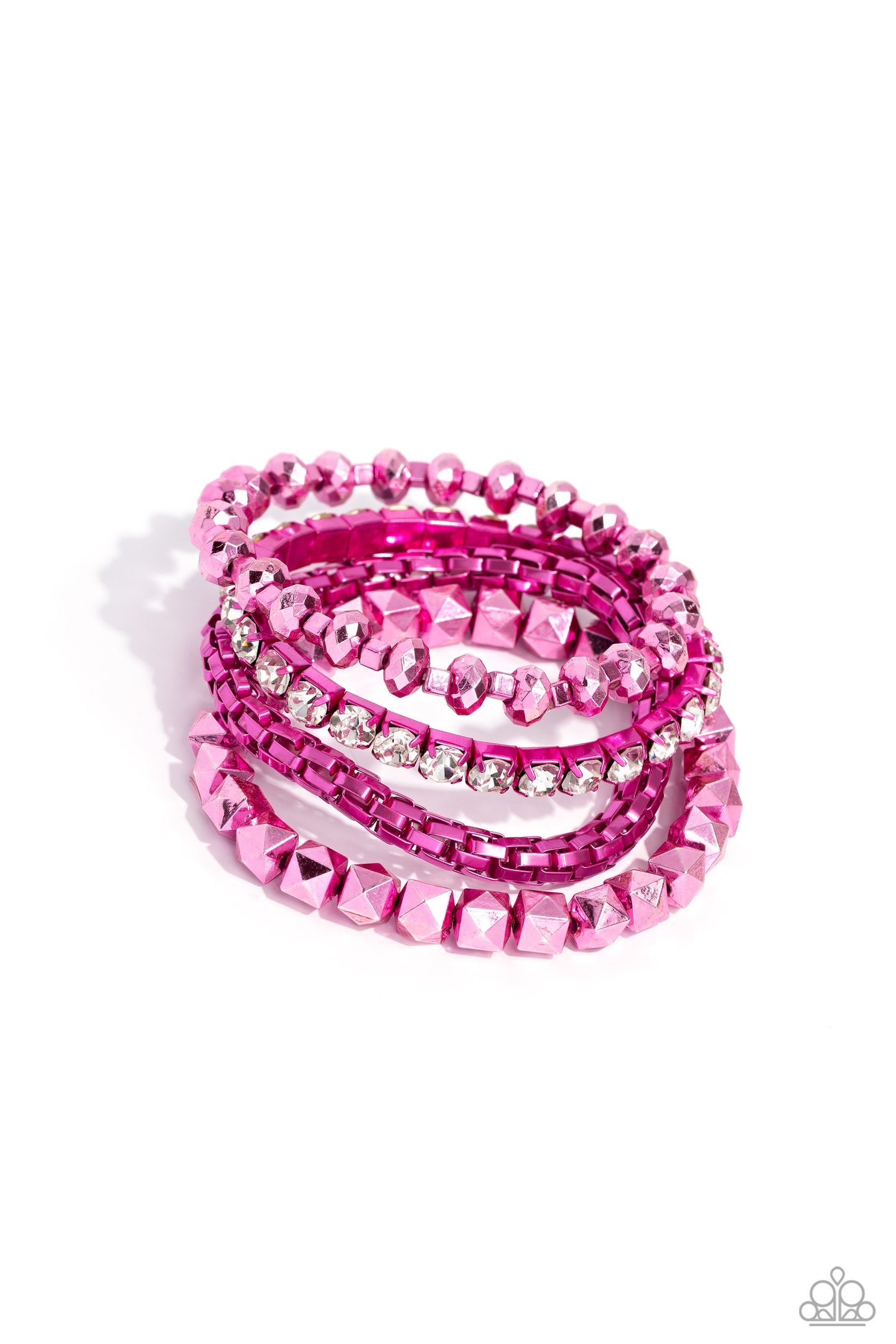paparazzi-accessories-punk-pattern-pink-bracelet