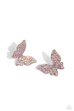 paparazzi-accessories-high-life-pink-post earrings
