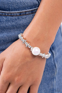 Chiseled Class - White Bracelet - Paparazzi Jewelry