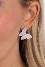 Load image into Gallery viewer, Butterfly Beholder - Silver Post Earrings - Paparazzi Jewelry

