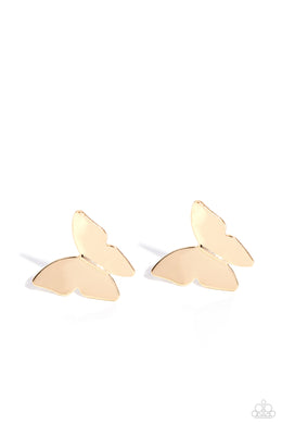 paparazzi-accessories-butterfly-beholder-gold-post earrings