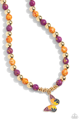 paparazzi-accessories-speckled-story-orange-necklace