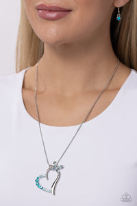 Half-Hearted Haven - Blue Necklace - Paparazzi Jewelry