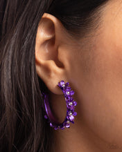 Load image into Gallery viewer, Fashionable Flower Crown - Purple Earrings - Paparazzi Jewelry
