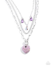 Load image into Gallery viewer, paparazzi-accessories-heart-history-purple-necklace
