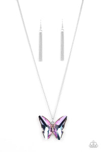 The Social Butterfly Effect - Multi Iridescent- Paparazzi Jewelry Pink Diamond